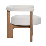 Dovetail Carter Occasional Chair Polyester Upholstery and Tzalam Wood - White and Natural 