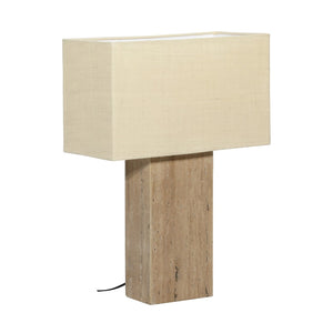 Dovetail May Table Lamp Travertine Stone and Jute Shade - Natural