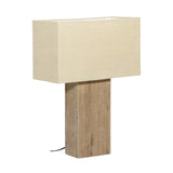 Karina Living Table Lamp Travertine Stone and Jute Shade - Natural