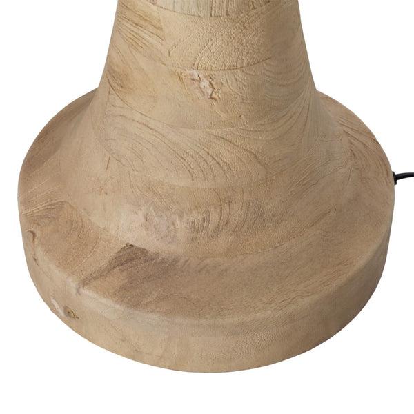 Dovetail Charlene Floor Lamp Wood and Jute Shade - Natural and Beige