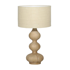 Dovetail Lynne Table Lamp Wood and Jute Shade - Natural and Beige