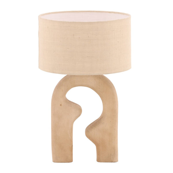 Karina Living Sage Table Lamp - Handcrafted Natural Brown Mango Wood with Neutral Jute Shade for Cozy Ambiance DOV63019-NATL