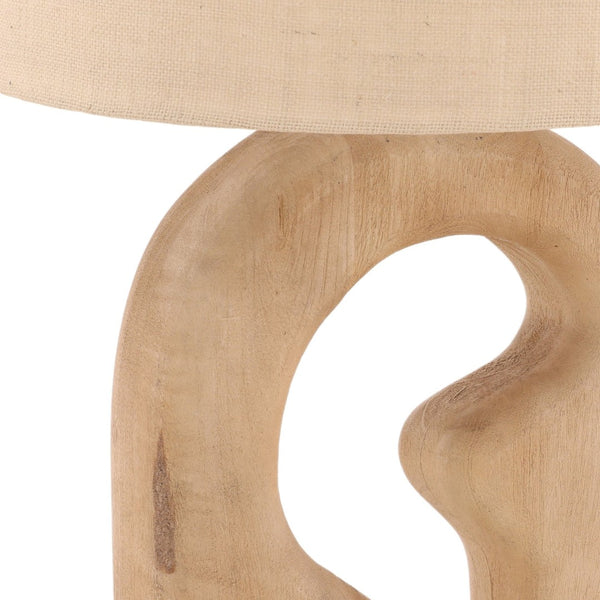 Karina Living Sage Table Lamp - Handcrafted Natural Brown Mango Wood with Neutral Jute Shade for Cozy Ambiance DOV63019-NATL