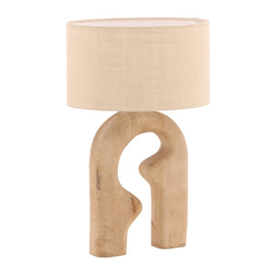 Karina Living Sage Table Lamp - Handcrafted Natural Brown Mango Wood with Neutral Jute Shade for Cozy Ambiance DOV63019-NATL