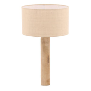 Karina Living Sage Table Lamp - Handcrafted Natural Brown Mango Wood with Neutral Jute Shade for Cozy Ambiance DOV63019-NATL
