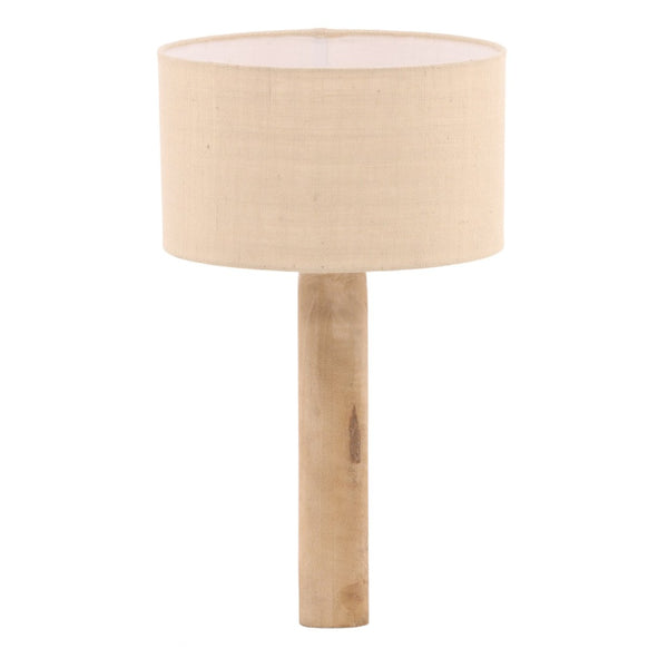 Karina Living Sage Table Lamp - Handcrafted Natural Brown Mango Wood with Neutral Jute Shade for Cozy Ambiance DOV63019-NATL
