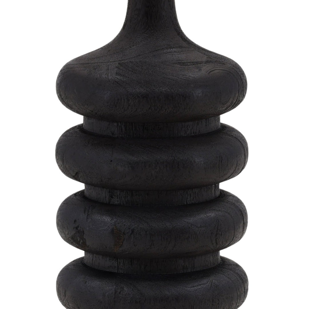 Karina Living Ramiro Table Lamp in Black - Stylish Mango Wood Base & Textured Jute Shade for Warm, Modern Lighting DOV63025-BLCK