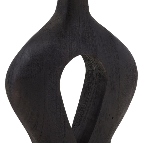 Karina Living Delilah Table Lamp - Elegant Black Mango Wood Base with Jute Shade for Rustic Modern Home Décor DOV63026-BLCK