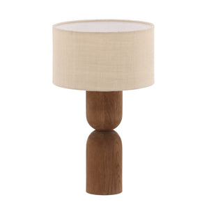Karina Living Anwen Table Lamp - Rustic Mango Wood Base with Woven Jute Shade for Cozy Modern Decor Spaces DOV63031-BRWN