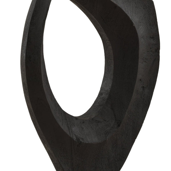 Karina Living Jourdain Black Mango Wood Sculpture - Striking Minimalist Accent for Modern Home Décor & Vignettes DOV63055-BLCK