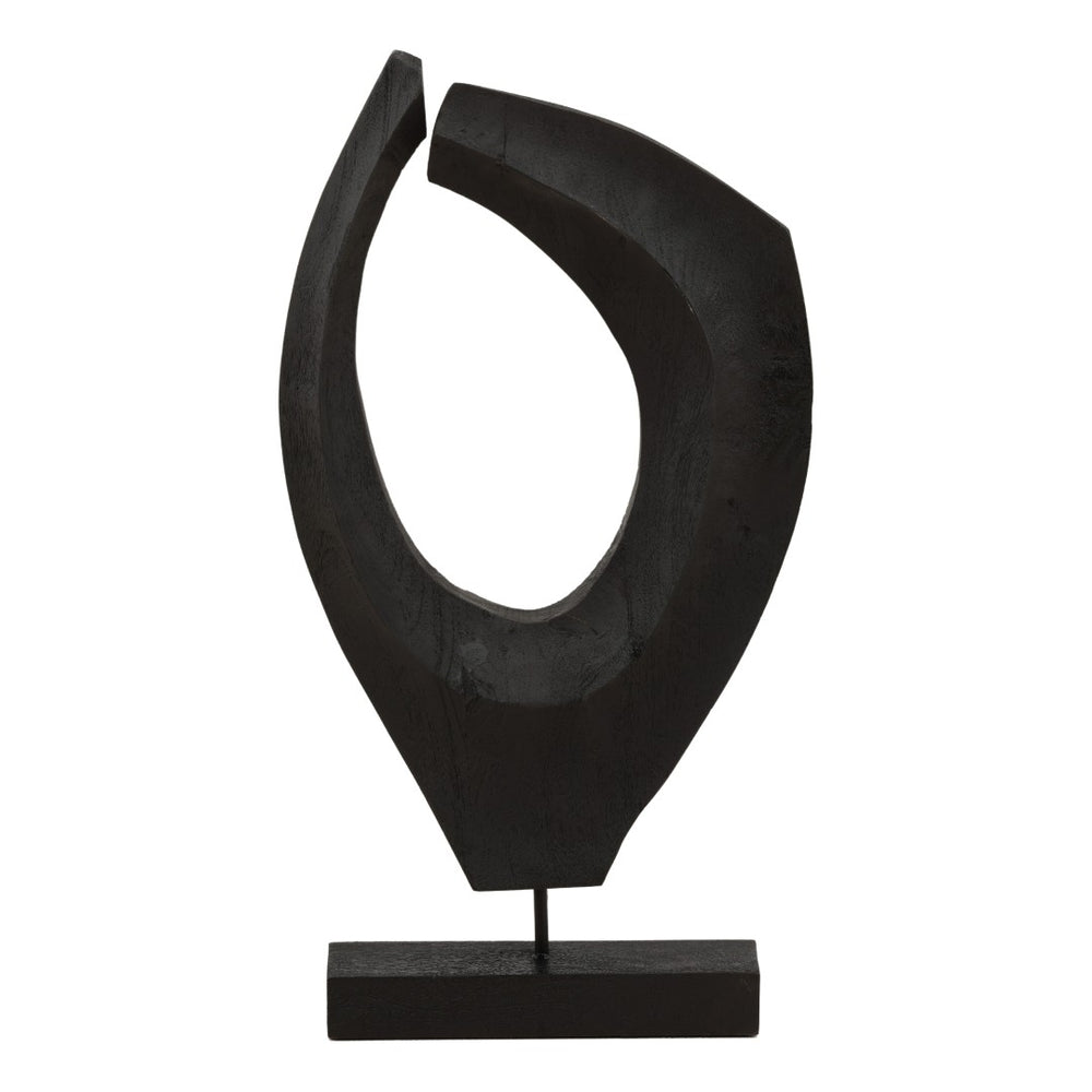 Karina Living Jourdain Black Mango Wood Sculpture - Striking Minimalist Accent for Modern Home Décor & Vignettes DOV63055-BLCK