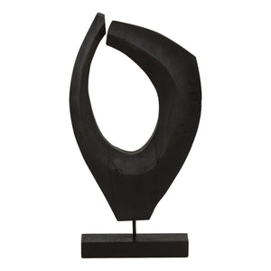 Karina Living Jourdain Black Mango Wood Sculpture - Striking Minimalist Accent for Modern Home Décor & Vignettes DOV63055-BLCK