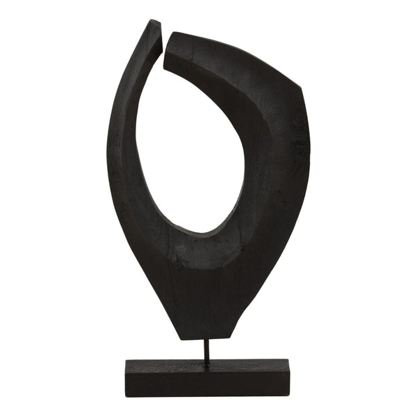 Karina Living Jourdain Black Mango Wood Sculpture - Striking Minimalist Accent for Modern Home Décor & Vignettes DOV63055-BLCK