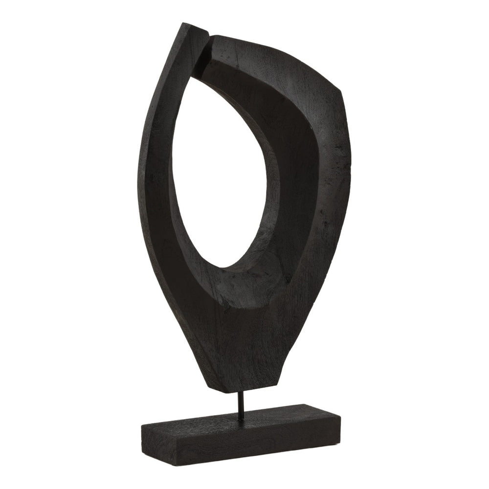 Karina Living Jourdain Black Mango Wood Sculpture - Striking Minimalist Accent for Modern Home Décor & Vignettes DOV63055-BLCK
