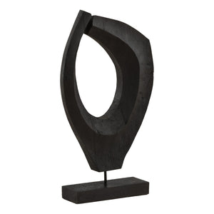 Karina Living Jourdain Black Mango Wood Sculpture - Striking Minimalist Accent for Modern Home Décor & Vignettes DOV63055-BLCK