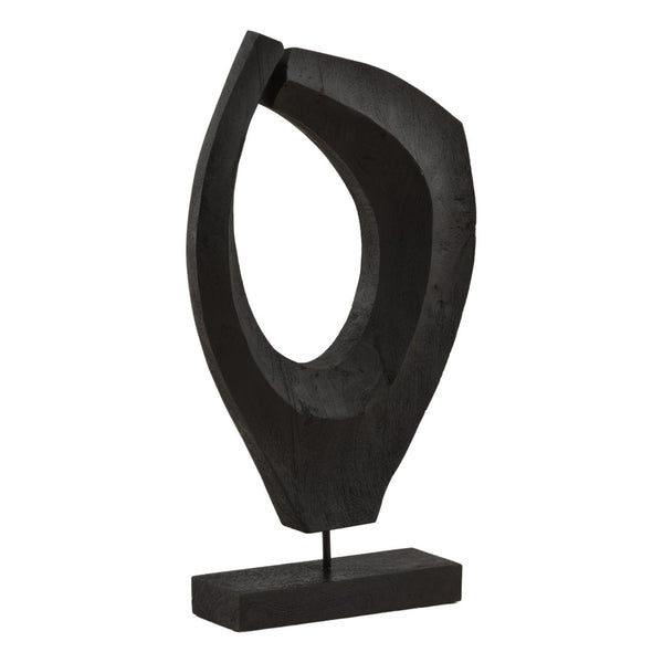Karina Living Jourdain Black Mango Wood Sculpture - Striking Minimalist Accent for Modern Home Décor & Vignettes DOV63055-BLCK