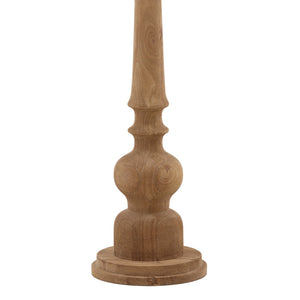 Karina Living Candela Floor Lamp - Elegant Light Brown Mango Wood with Raw Silk Shade for Cozy Ambiance DOV63068-LTBR
