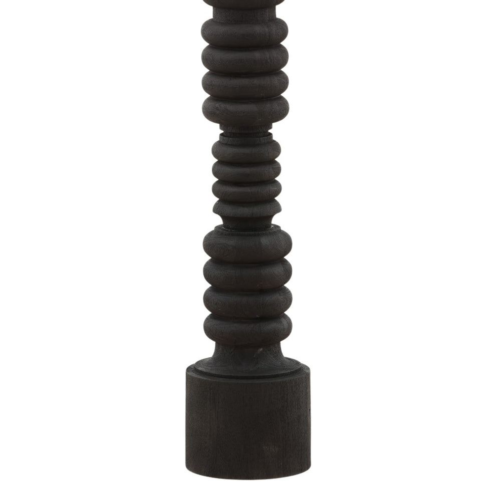 Karina Living Davenport Floor Lamp – Modern Black Mango Wood with Jute Shade for Stylish Ambient Lighting Decor DOV63069-BLCK