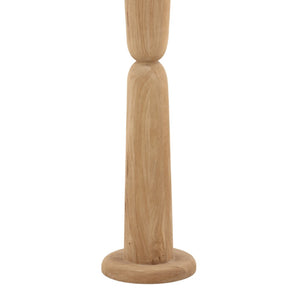 Karina Living Glenridge Floor Lamp: Light Brown Mango Wood Base with Raw Silk Shade for Elegant Ambient Lighting DOV63070-LTBR