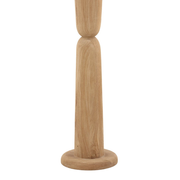 Karina Living Glenridge Floor Lamp: Light Brown Mango Wood Base with Raw Silk Shade for Elegant Ambient Lighting DOV63070-LTBR