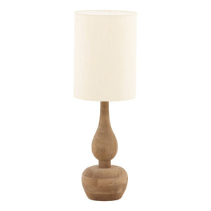 Karina Living Noir Table Lamp - Elegant Mango Wood Design with Raw Silk Shade for Warm, Ambient Lighting DOV63073-LTBR