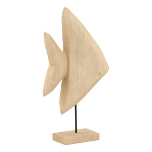 Karina Living Pacifica Hand-Carved Mango Wood Sculpture - Elegant Natural Accent for Modern & Rustic Spaces DOV63074-NABR
