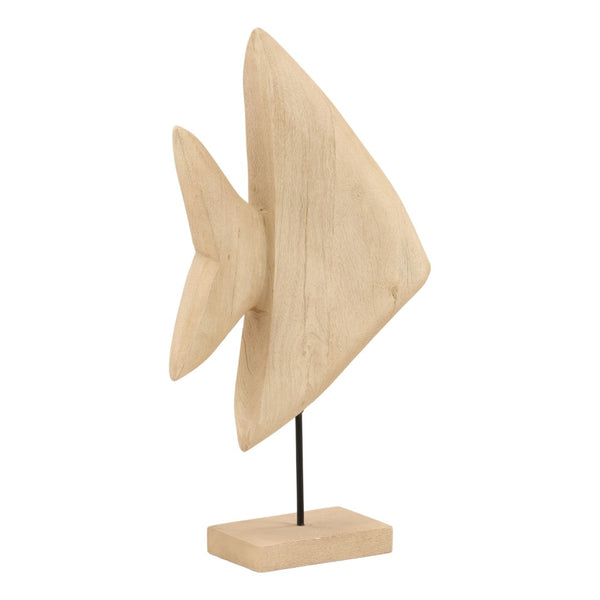 Karina Living Pacifica Hand-Carved Mango Wood Sculpture - Elegant Natural Accent for Modern & Rustic Spaces DOV63074-NABR