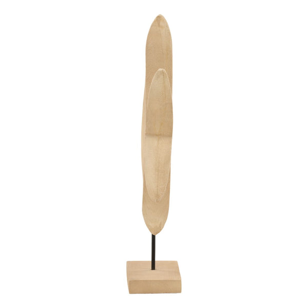 Karina Living Pacifica Hand-Carved Mango Wood Sculpture - Elegant Natural Accent for Modern & Rustic Spaces DOV63074-NABR