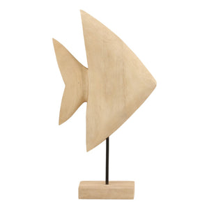 Karina Living Pacifica Sculpture in Natural Brown - Hand-Carved Mango Wood Art Piece for Coastal Modern Decor DOV63075-NABR