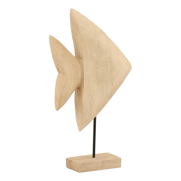 Karina Living Pacifica Sculpture in Natural Brown - Hand-Carved Mango Wood Art Piece for Coastal Modern Decor DOV63075-NABR