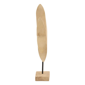 Karina Living Pacifica Sculpture in Natural Brown - Hand-Carved Mango Wood Art Piece for Coastal Modern Decor DOV63075-NABR