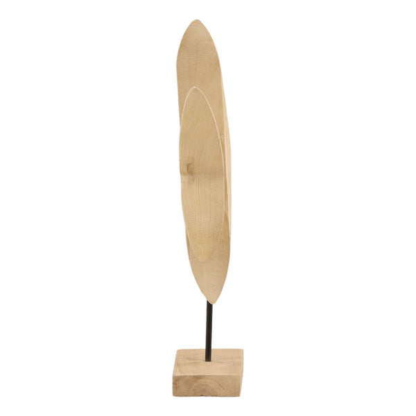 Karina Living Pacifica Sculpture in Natural Brown - Hand-Carved Mango Wood Art Piece for Coastal Modern Decor DOV63075-NABR