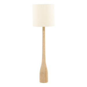 Karina Living Xandra Floor Lamp - Elegant Natural Wood Design with Silk Shade for Cozy Ambient Lighting Home Decor DOV63076-NABR