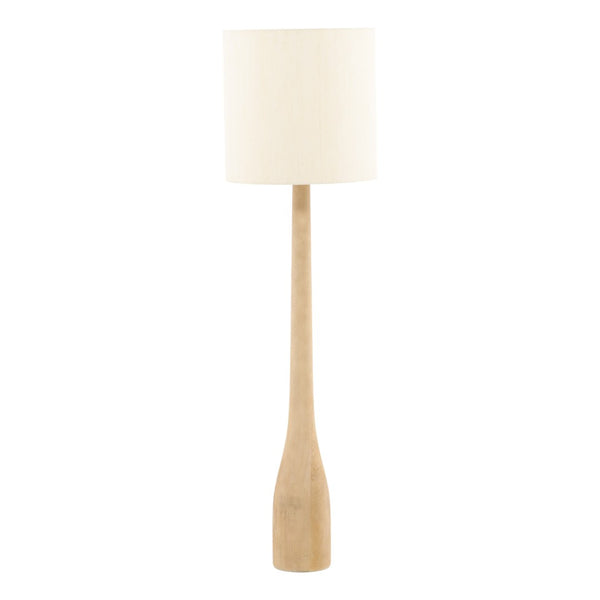 Karina Living Xandra Floor Lamp - Elegant Natural Wood Design with Silk Shade for Cozy Ambient Lighting Home Decor DOV63076-NABR