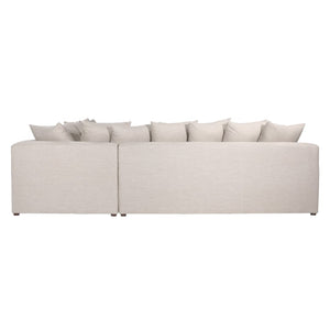 Dovetail Marcia L-Shape Sectional Linen Blend - Angora Sand