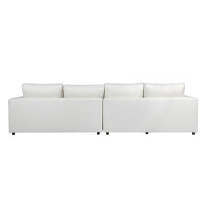 Dovetail Maxe Chaise Sectional Polyester Upholstery and Select Hardwood Frame - Ivory