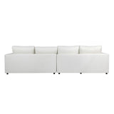 Dovetail Maxe Chaise Sectional Polyester Upholstery and Select Hardwood Frame - Ivory