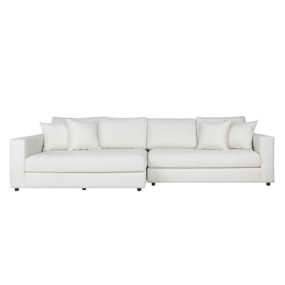 Dovetail Maxe Chaise Sectional Polyester Upholstery and Select Hardwood Frame - Ivory