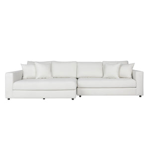 Dovetail Maxe Chaise Sectional Polyester Upholstery and Select Hardwood Frame - Ivory