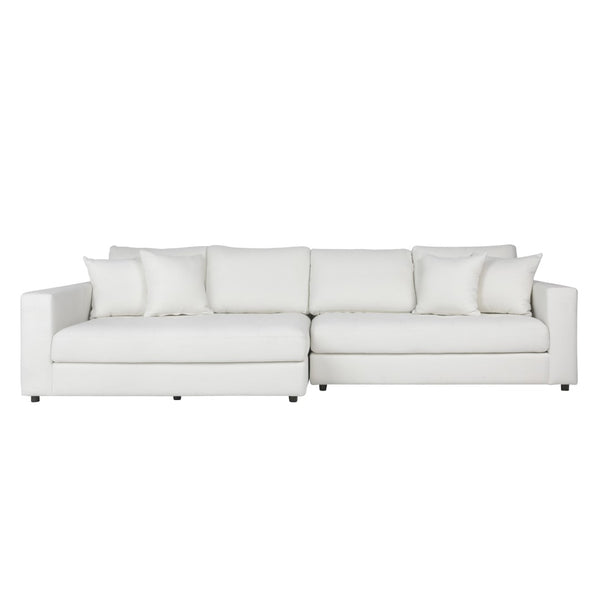 Dovetail Maxe Chaise Sectional Polyester Upholstery and Select Hardwood Frame - Ivory