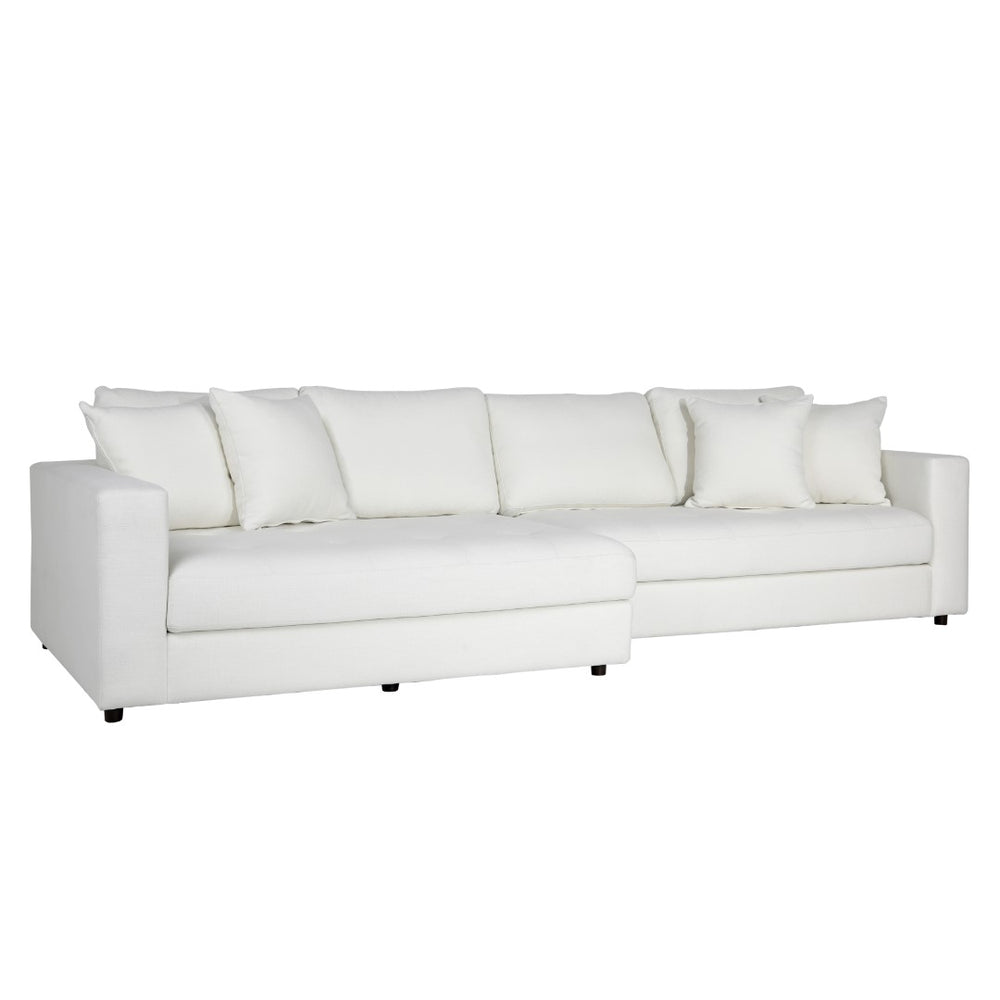 Dovetail Maxe Chaise Sectional Polyester Upholstery and Select Hardwood Frame - Ivory