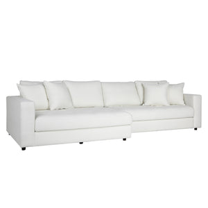Dovetail Maxe Chaise Sectional Polyester Upholstery and Select Hardwood Frame - Ivory