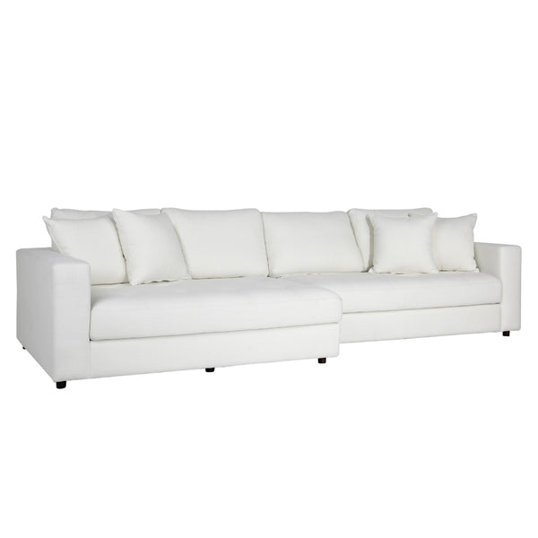 Dovetail Maxe Chaise Sectional Polyester Upholstery and Select Hardwood Frame - Ivory