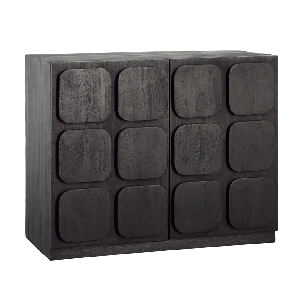 Dovetail Marika Sideboard Black Finish Mixed Exotic Wood DOV6482