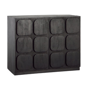 Dovetail Marika Sideboard Black Finish Mixed Exotic Wood DOV6482