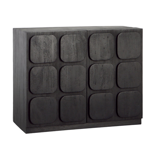 Dovetail Marika Sideboard Black Finish Mixed Exotic Wood DOV6482