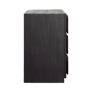 Dovetail Marika Sideboard Black Finish Mixed Exotic Wood DOV6482