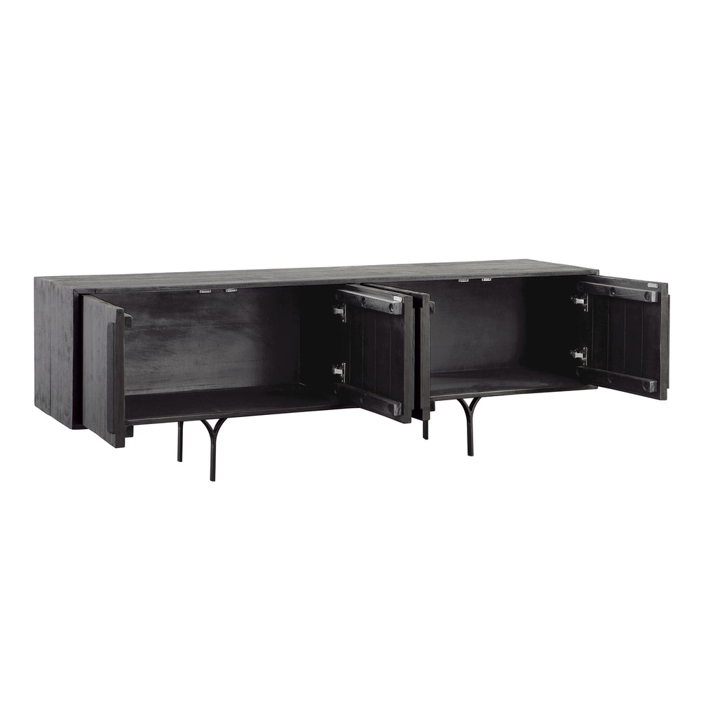 Dovetail Rivington Sideboard Black Finish Mixed Exotic Wood DOV6484