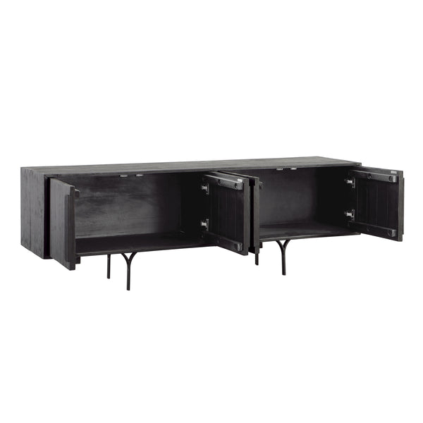 Dovetail Rivington Sideboard Black Finish Mixed Exotic Wood DOV6484