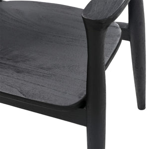 Dovetail Stafford Dining Chair Teak Wood - Black 